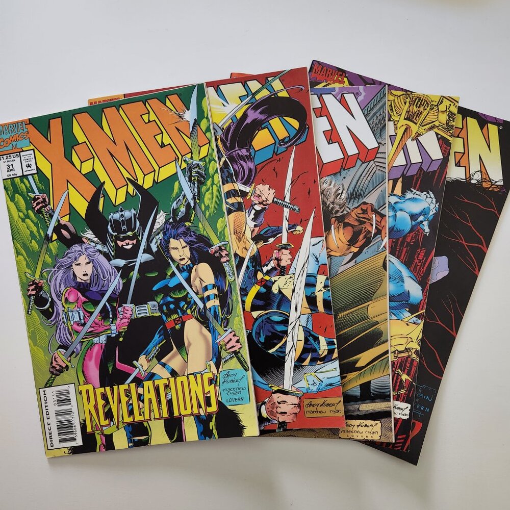 Lot of 5 X-Men Comic Books 31 32 33 34 35 Marvel 1994 Xmen Run Revelations 90s
